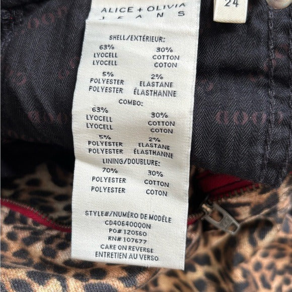 New ALICE + OLIVIA Queen Of The Night High Rise Skinny Jeans Size 24