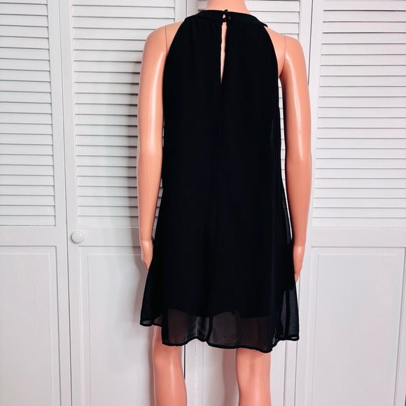*New* AS U WISH Black Jeweled Neckline Sleeveless Dress Size Medium
