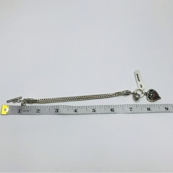 BRIGHTON Silver Heart Charm Bracelet *NEW*