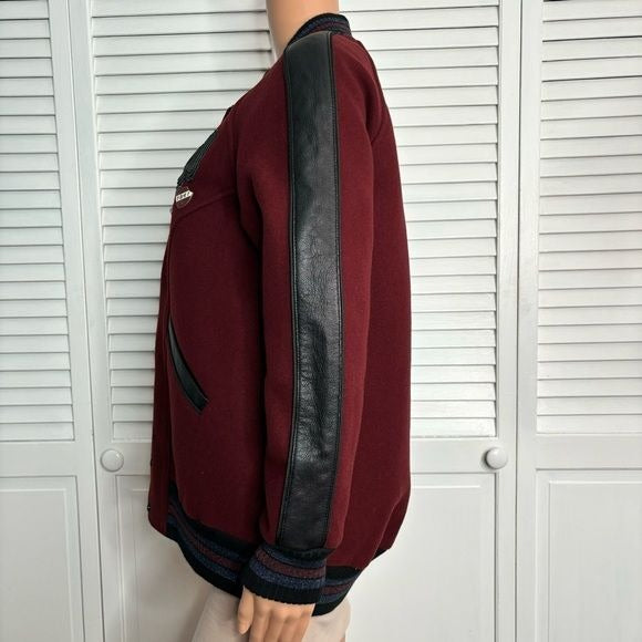 COACH Runway Collection Burgundy Oversized Varsity Jacket Size XS