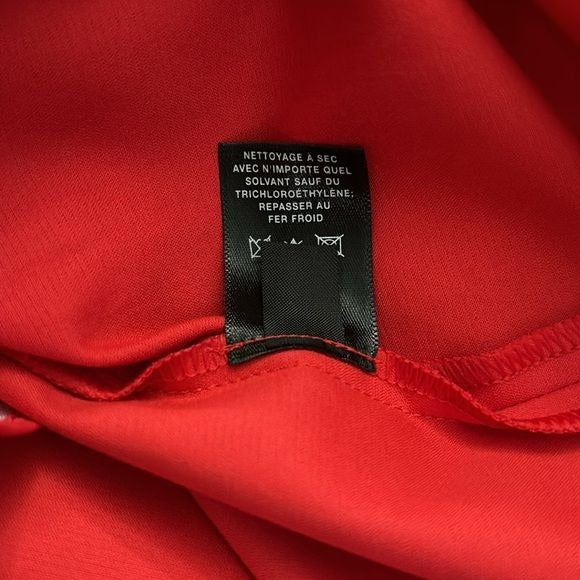 LAFAYETTE 148 Red Brenda Mandarin Collar Short Sleeve Sheath Dress Size 10