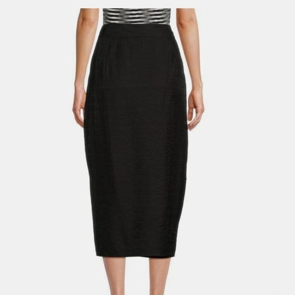 *NEW* AREA STARS Black Neela Draped Midi Skirt Size S