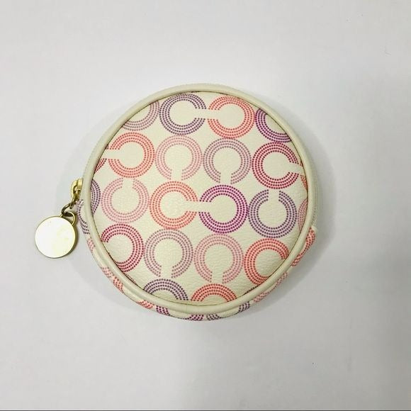 COACH White Circular Coin Purse *NEW*
