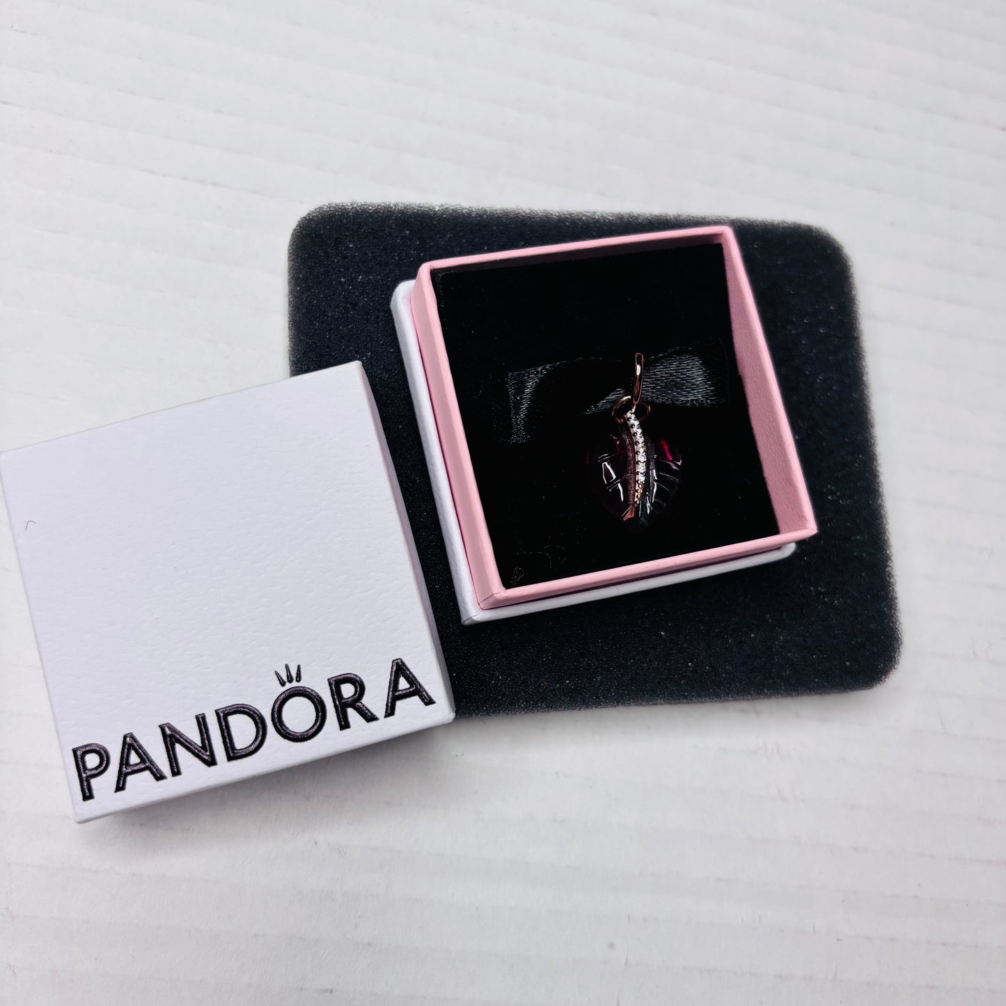 PANDORA Murano Glads Leaf Pendant Charm