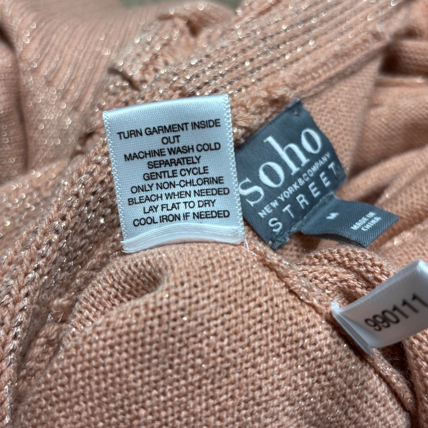 SOHO STREET BY New York & Company Cowl Neck Sweater in Light Pink Size Medium