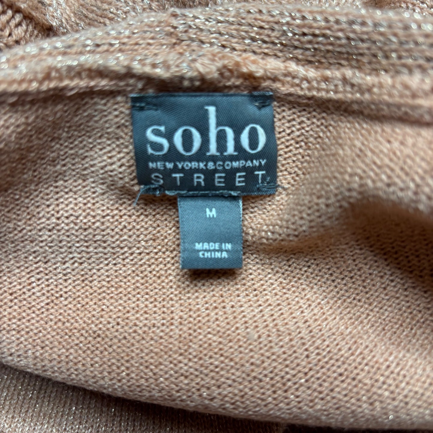 SOHO STREET BY New York & Company Cowl Neck Sweater in Light Pink Size Medium