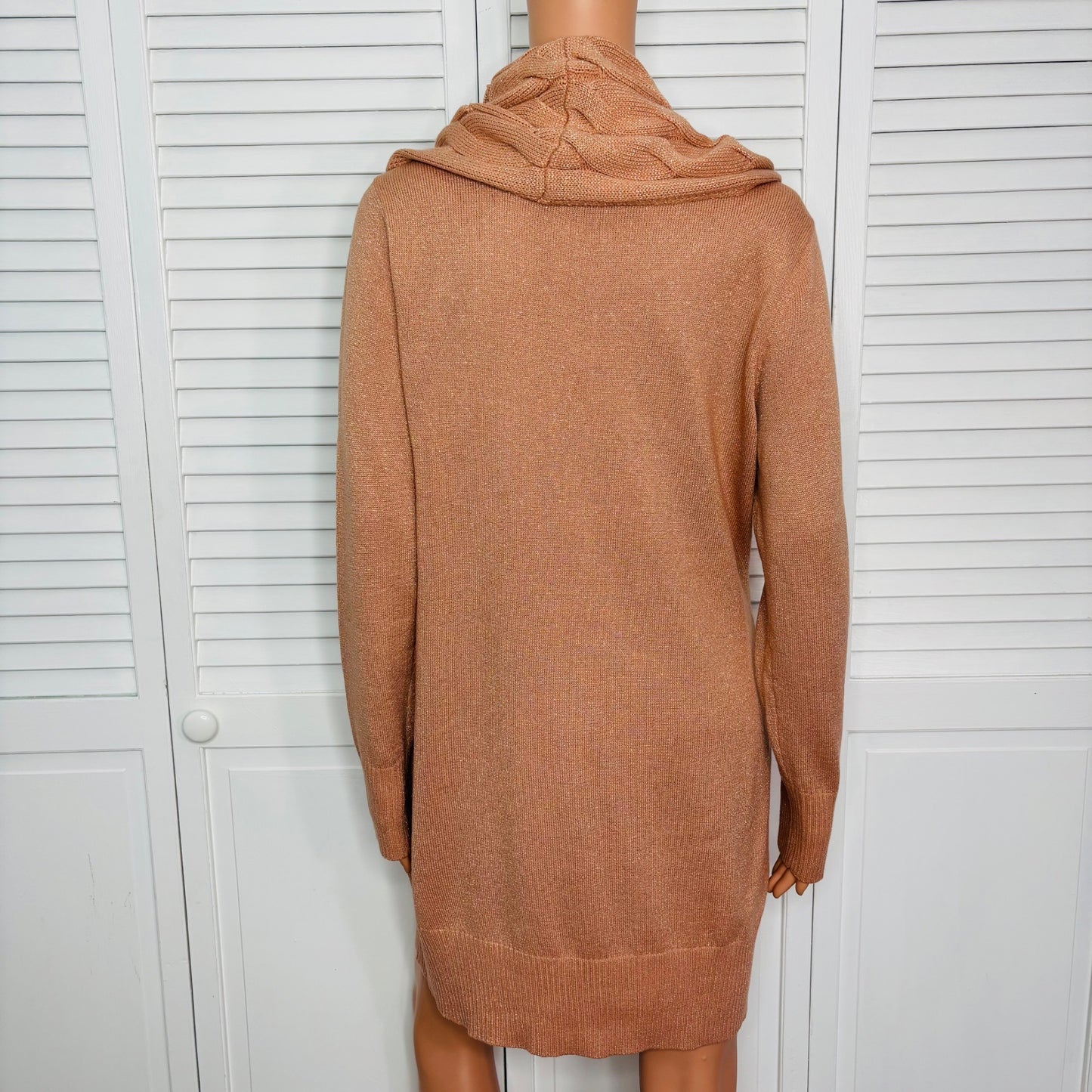 SOHO STREET BY New York & Company Cowl Neck Sweater in Light Pink Size Medium