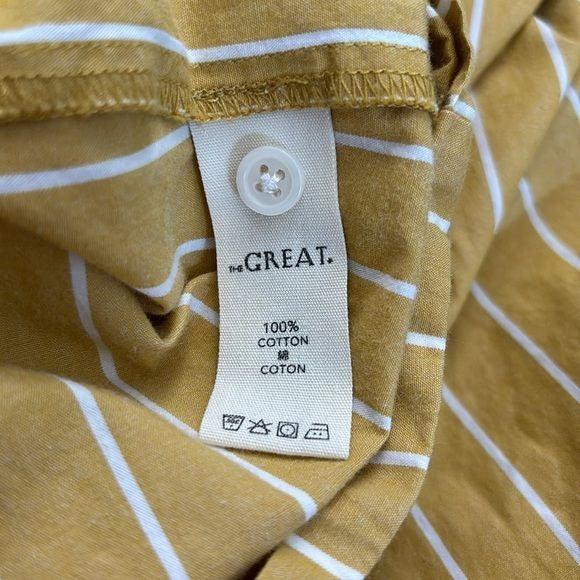THE GREAT Yellow Striped Hourglass The Laurel Dress Size 2