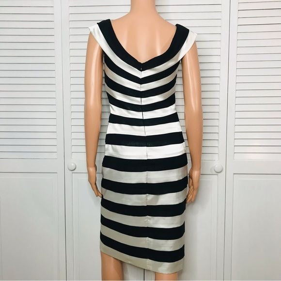 XSCAPE Striped Bodycon Dress Size 4