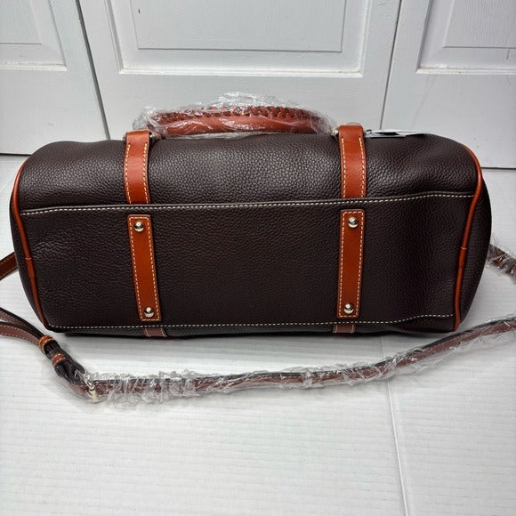 New DOONEY & BOURKE Pebble Leather Large Satchel in Brown