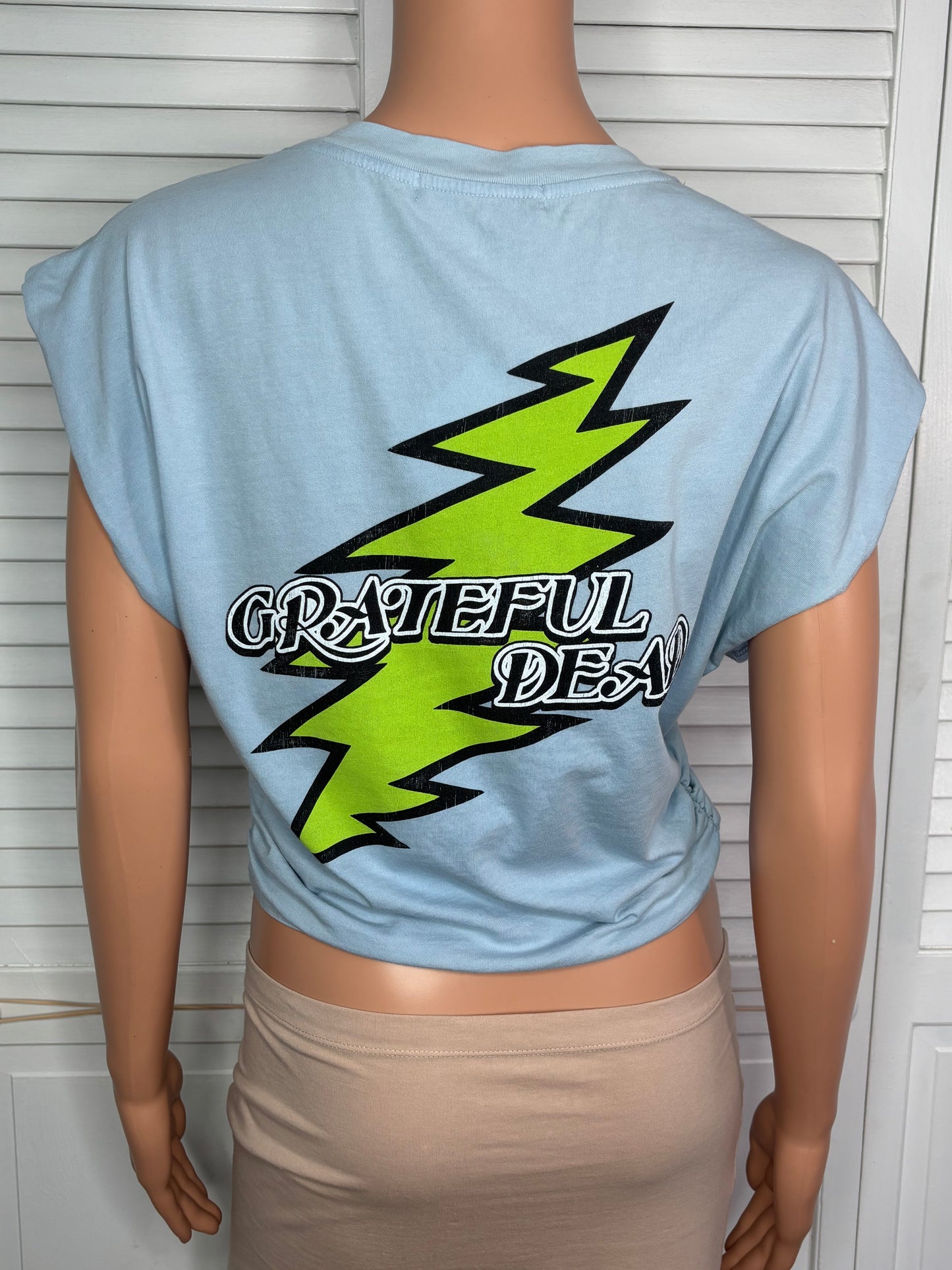 New DAYDREAMER Light Blue Grateful Dead Skeleton Rose Graphic Tee Size Small