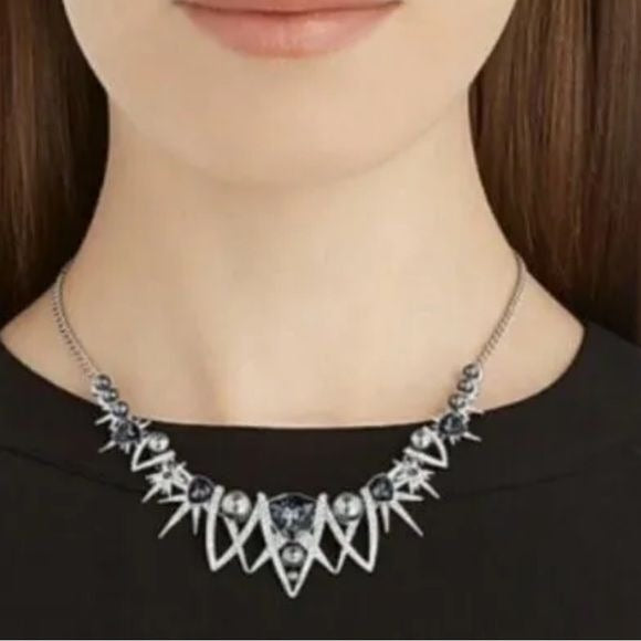 *NEW* SWAROVSKI Sign Fantastic Floral Spike Rhodium Plated Necklace & Earring Set
