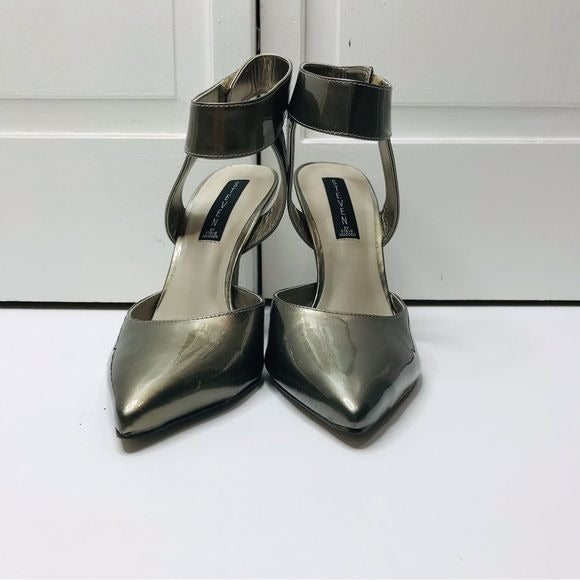 STEVEN By Steven Madden Metallic Gray Pointed Toe Heels Size 9