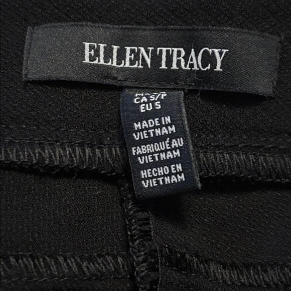 New ELLEN TRACY Solaris Clean Pull On Slim Fit Ankle Pants in Black Size Small