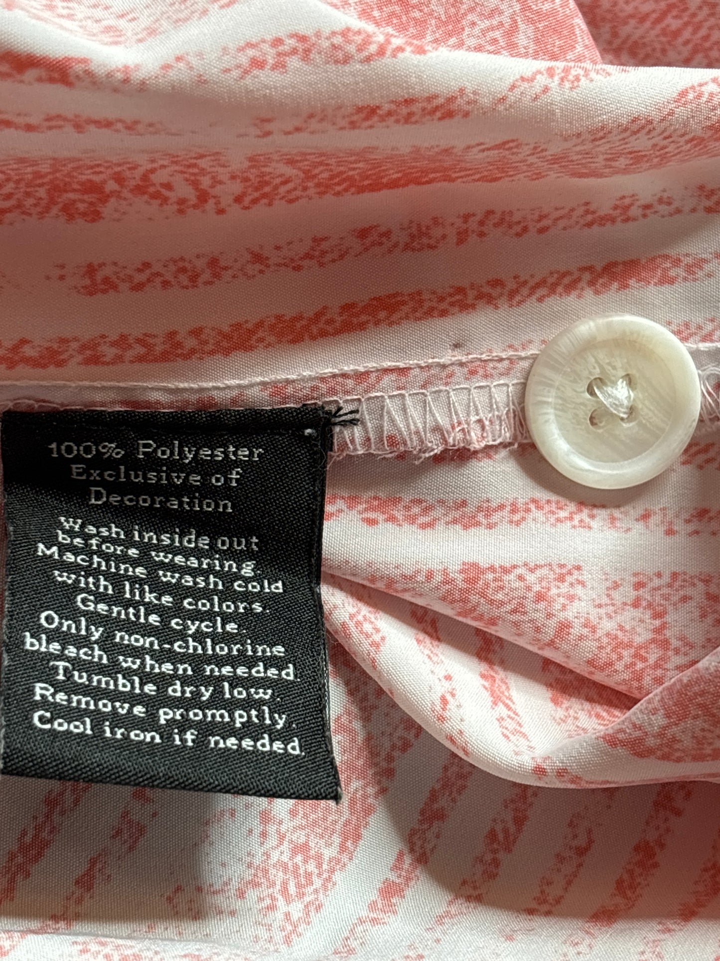 ROCK & REPUBLIC Pink Striped Short Sleeve Button Down Dress Size Large