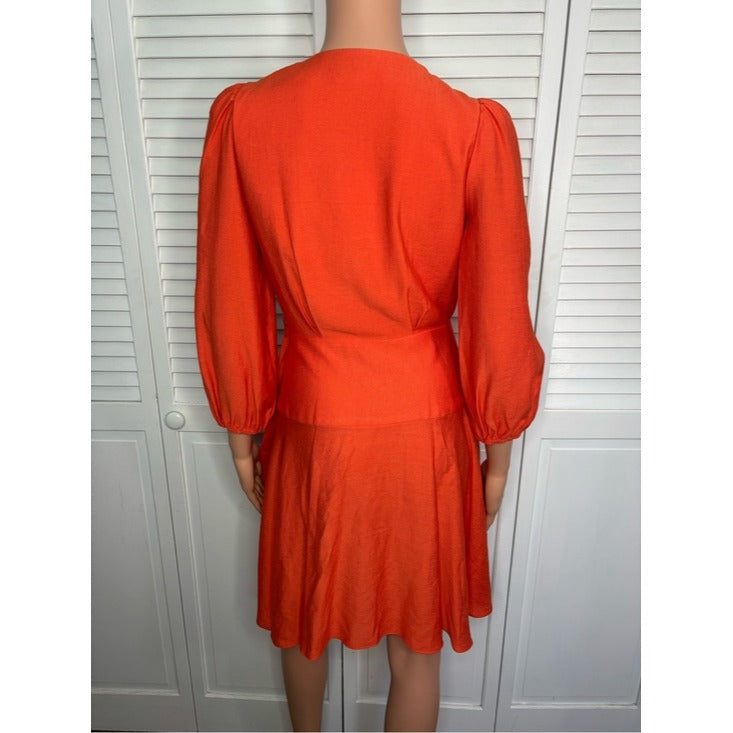 New ALEX MARIE Orange Enola Wrap-Style Dress Size 4
