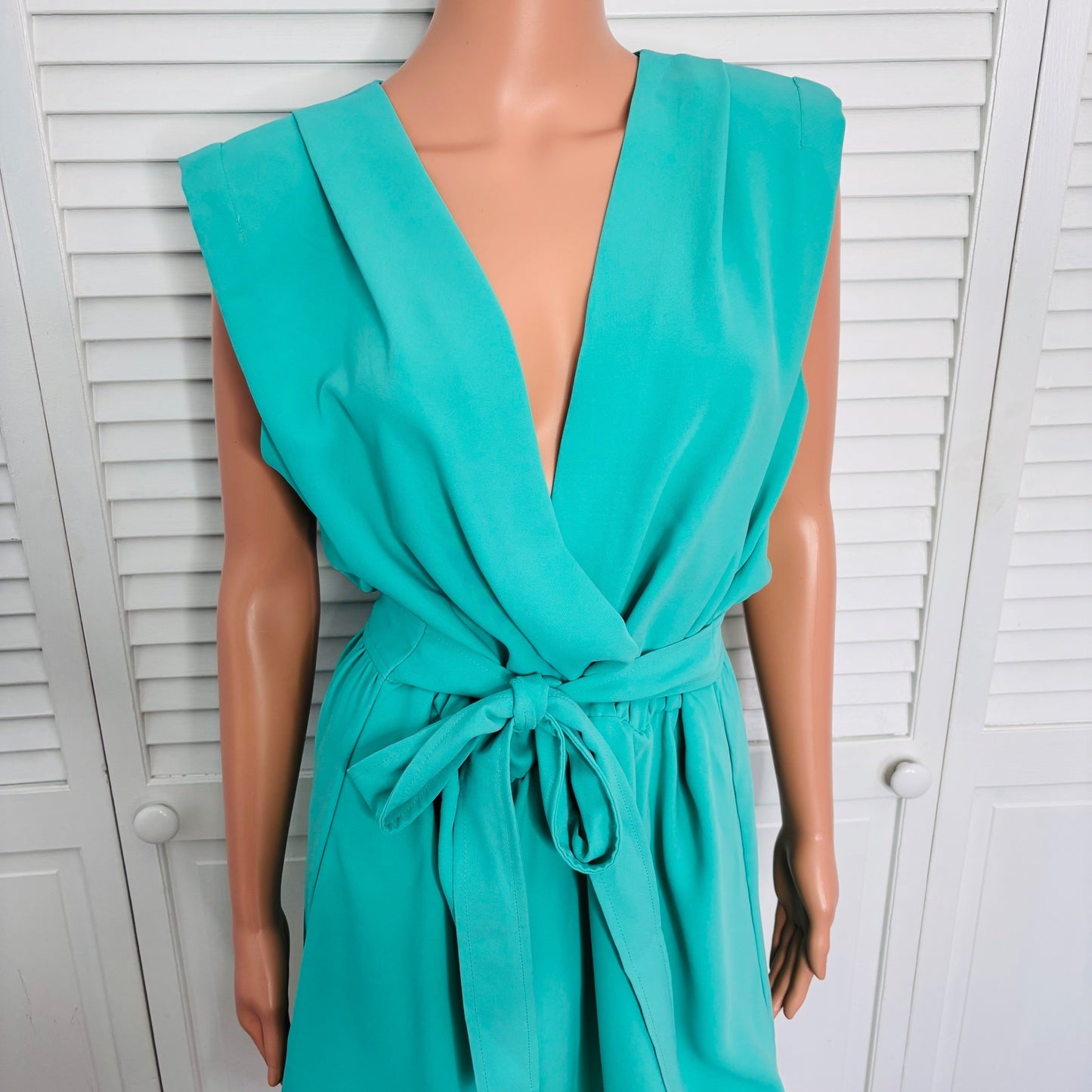 NEW AMANDA UPRICHARD Lamarca Dress In Serpentine Turquoise Size XL