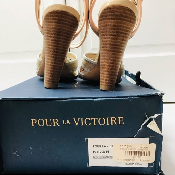 *NEW* POUR LA VICTOIRE Kiran Beige Pointed Toe Heels Size 8M