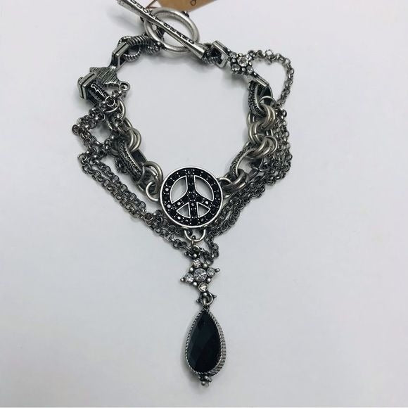 *NEW* LUCKY BRAND Silver Layered Charm Bracelet