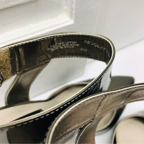 STEVEN By Steven Madden Metallic Gray Pointed Toe Heels Size 9