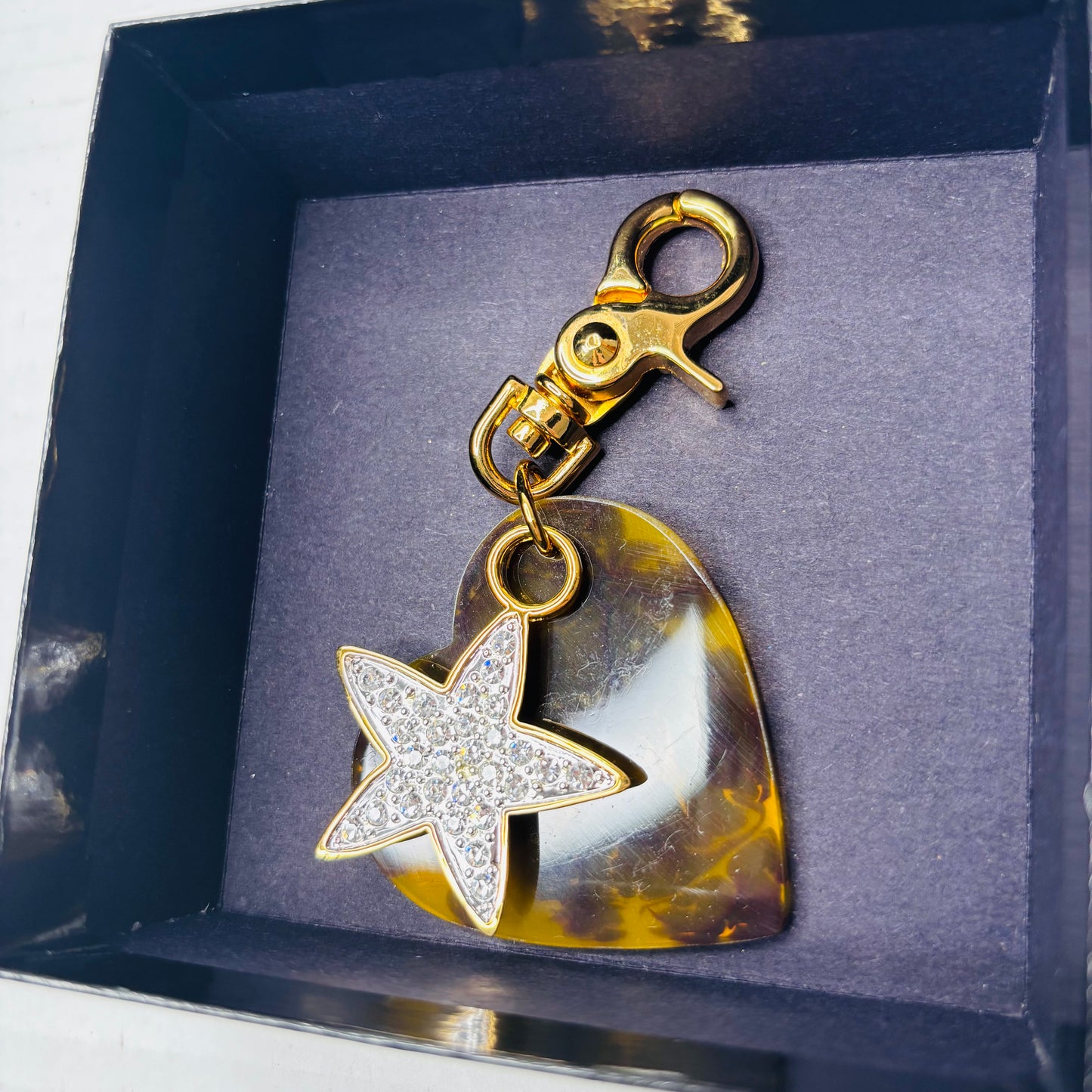 JOAN RIVERS Vintage Heart & Star Key Chain