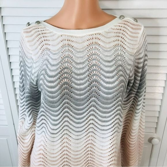 *NEW* CHRISTOPHER & BANKS Colorblock Swirl Metallic Sweater Size M