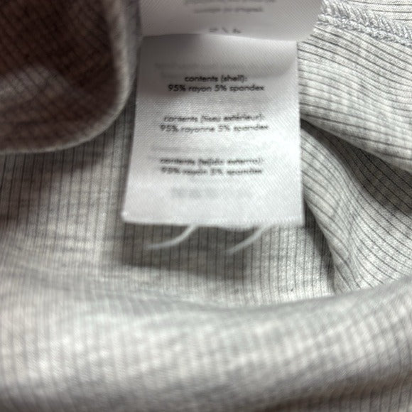 *New* WEWOREWHAT Crew Neck Henley Ribbed Bodysuit in Gray Size Small