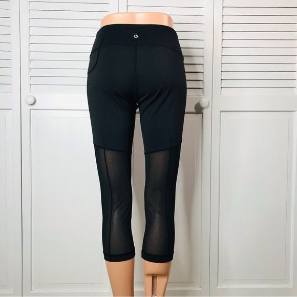 LULULEMON Breathe Easy Black Crop Leggings Size 8