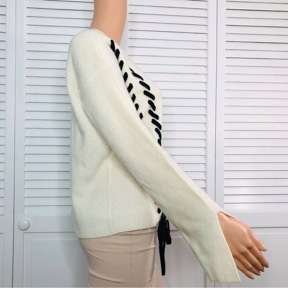 DESIGN HISTORY Pure Cashmere Cream Sweater Size M