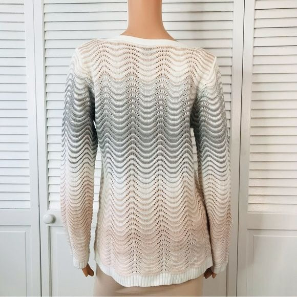 *NEW* CHRISTOPHER & BANKS Colorblock Swirl Metallic Sweater Size M