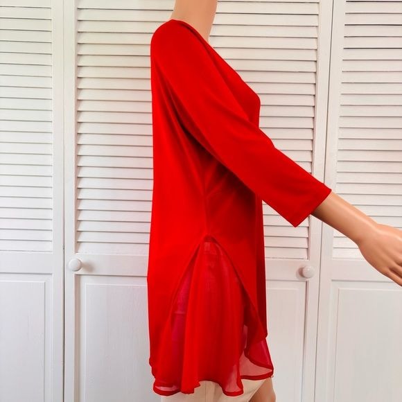 RALPH C. Red Blouse Size Large