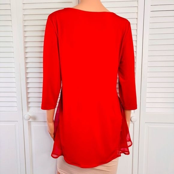 RALPH C. Red Blouse Size Large