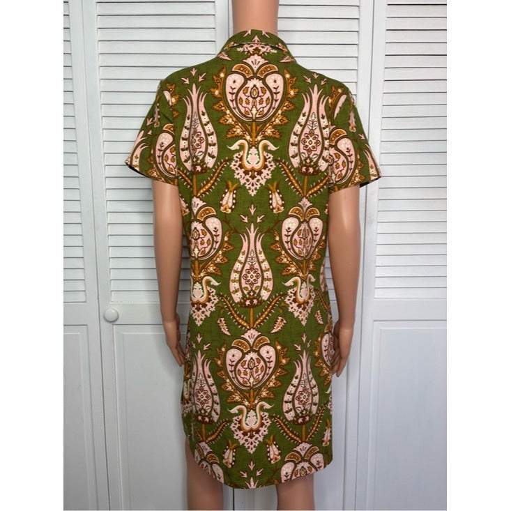 New Spartina 449 Joelle Polo Dress in Green Paisley Size Large