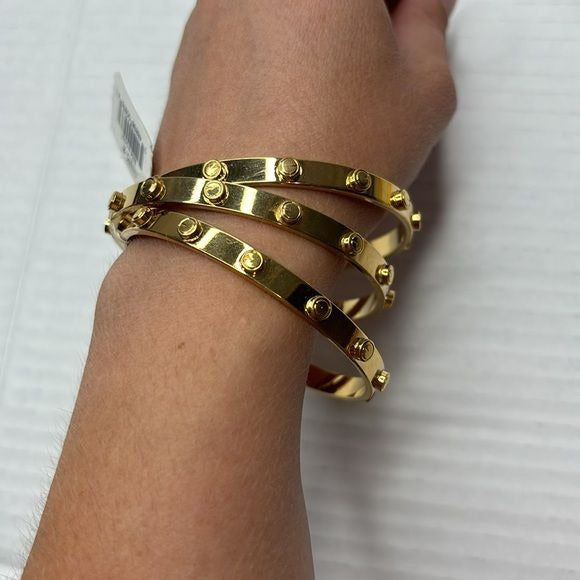 *NEW* GUESS Raised Stud Gold Bangle Set