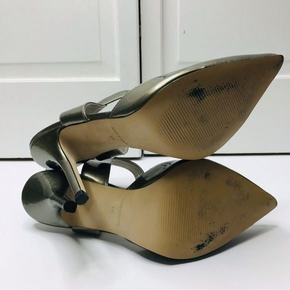 STEVEN By Steven Madden Metallic Gray Pointed Toe Heels Size 9