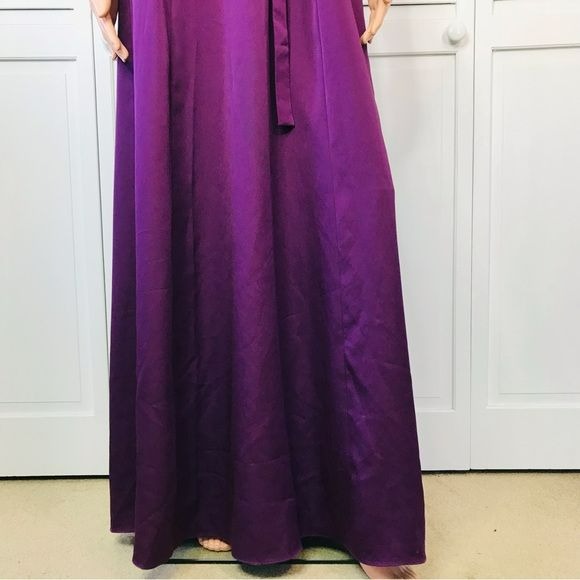 *NEW* WAYF The Angelina Slit Wrap Purple Gown Size S