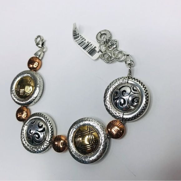 *NEW* BRIGHTON Medallion Silver Gold Tone Bracelet