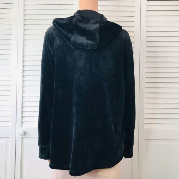 *NEW* CJ BANKS Black Zip Up Hooded Sweater Size 14W