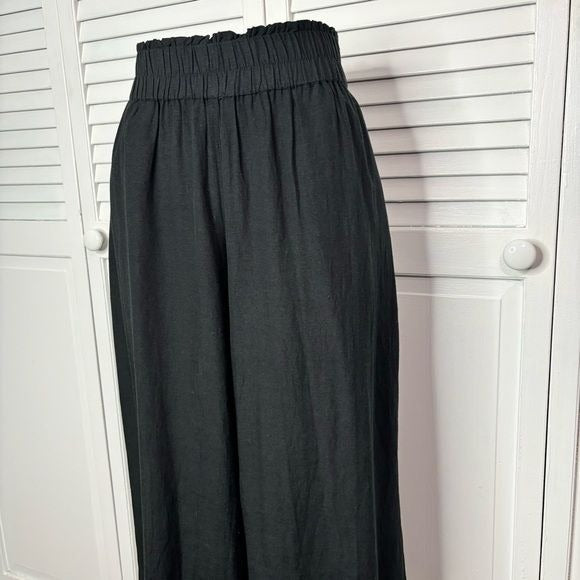 ORIENTIQUE Naturally Black Lightweight Cropped Lightweight Trousers Size Medium