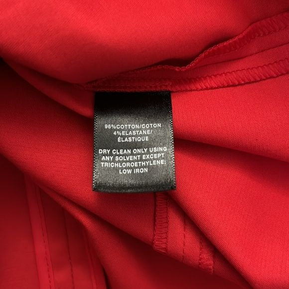 LAFAYETTE 148 Red Brenda Mandarin Collar Short Sleeve Sheath Dress Size 10