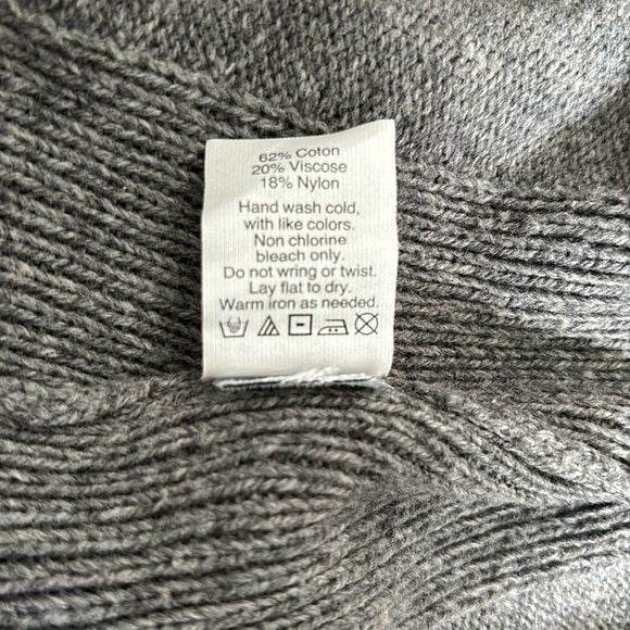 MADEWELL Gray Tie Cuff Pullover Sweater Size XS
