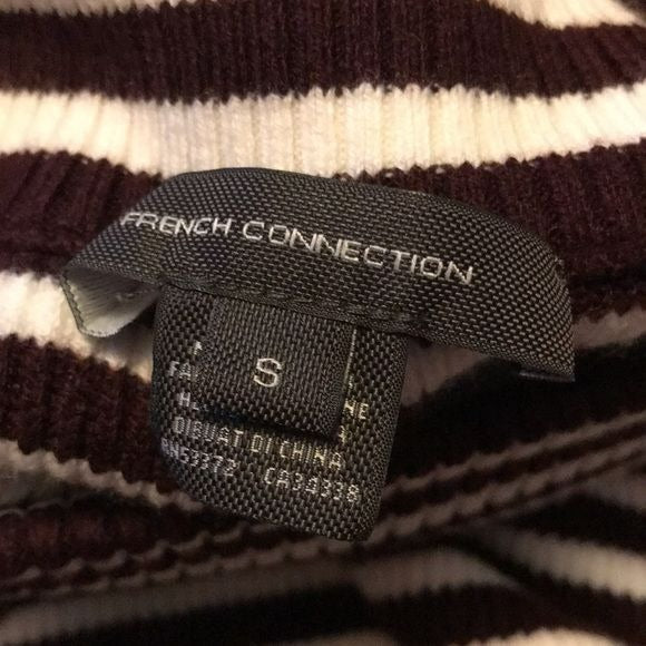 FRENCH CONNECTION Stripe Micro Ribbed Turtleneck Sweater