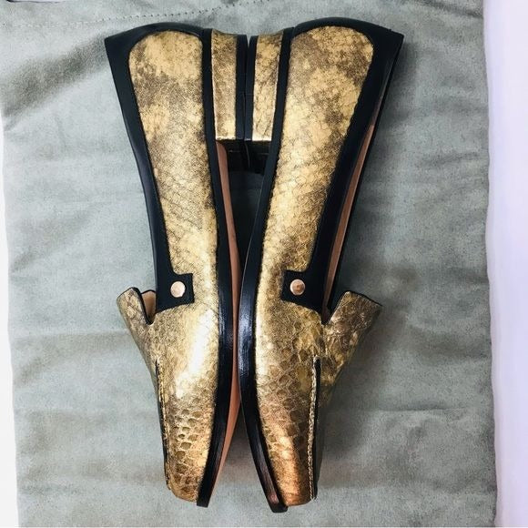*New* EIGHT FIFTEEN Patti Gold Leather Loafers Size 7.5