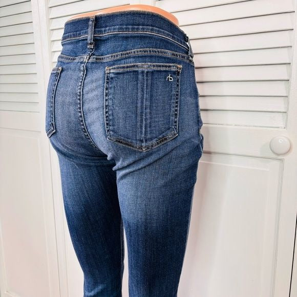 RAG & BONE Blue Capris Raw Hem Jeans Size 29