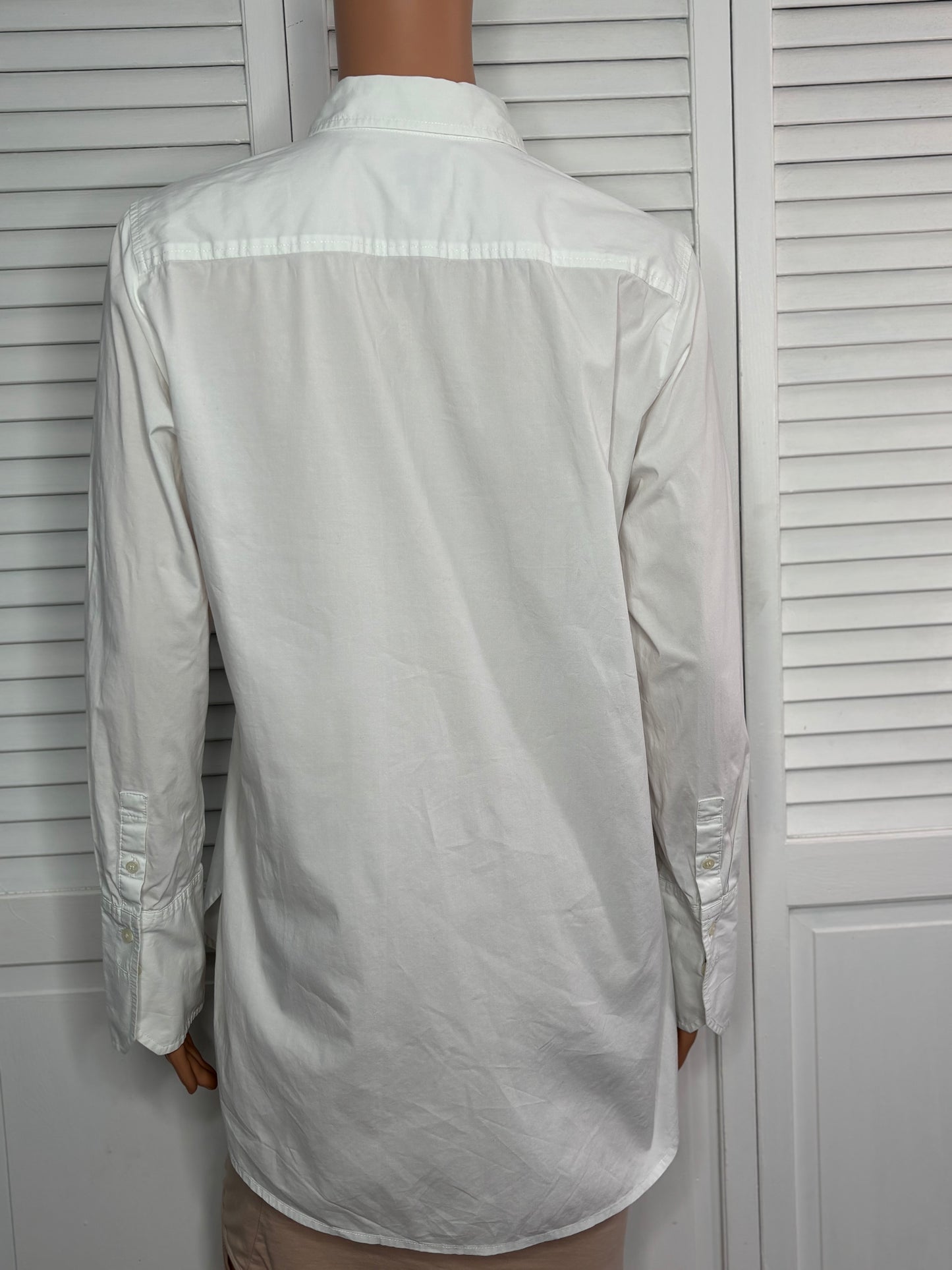 J.CREW Haberdashery White Cotton Button Down Shirt Size Medium