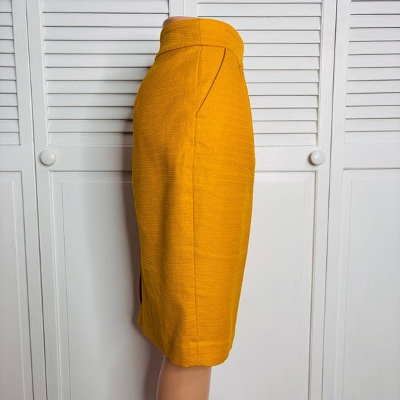 BANANA REPUBLIC Cotton Pencil Skirt in Gold Size 0