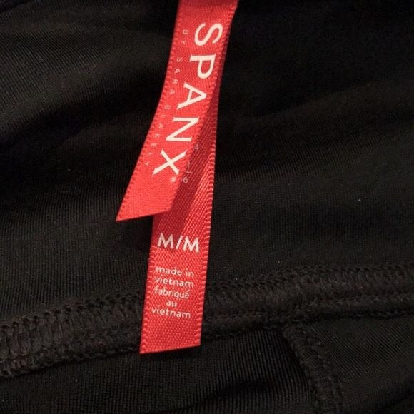 SPANX Black Faux Leather Leggings Size Medium