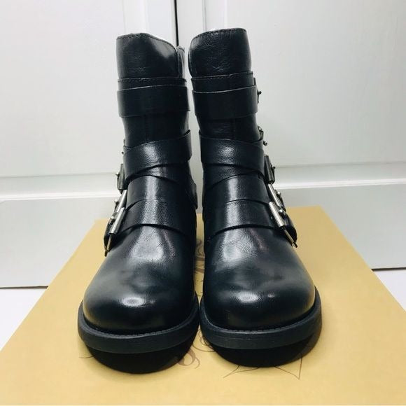 NINE WEST Fargo Black Leather Boots Size 9 *NEW*