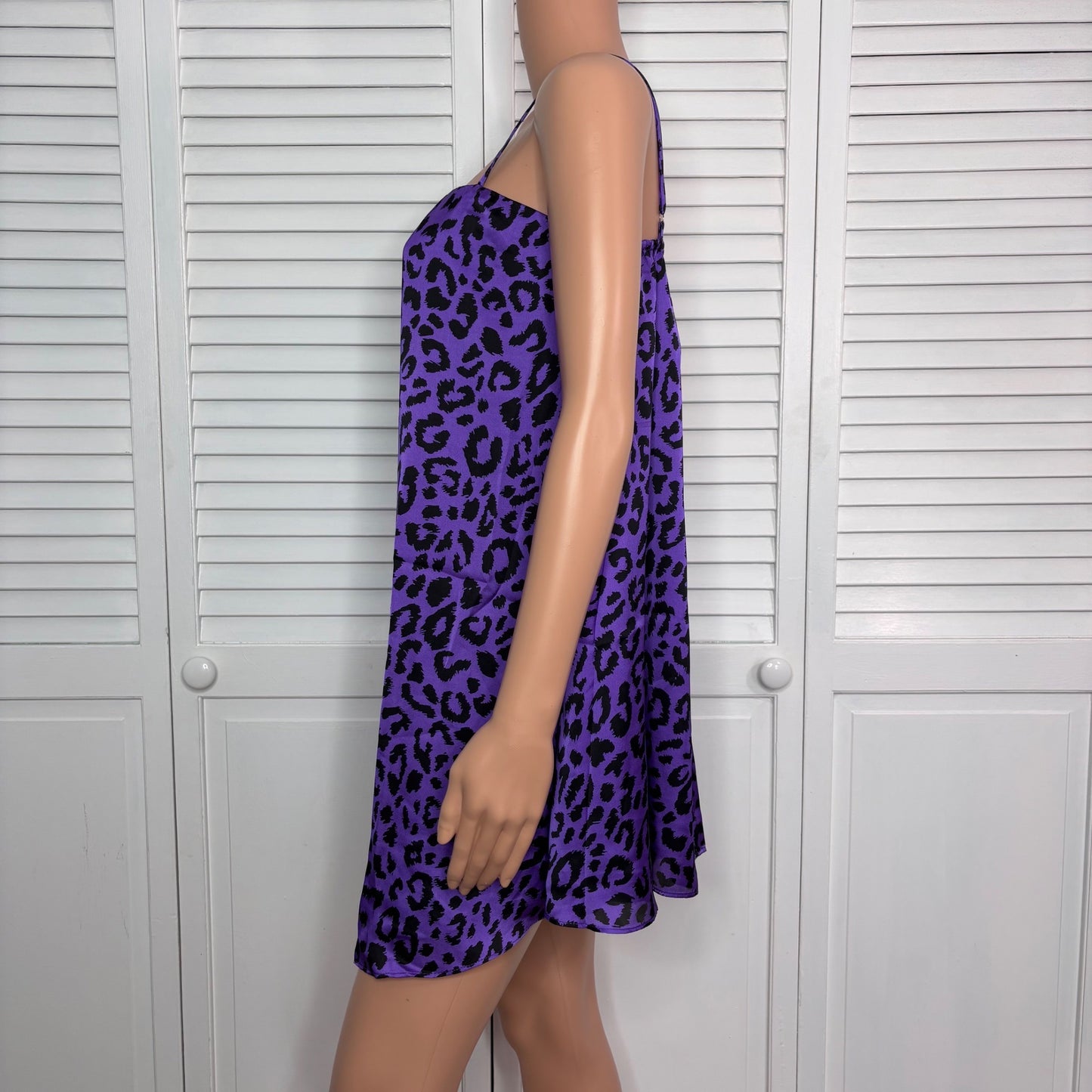 NEW BUDDY LOVE Sandra Swing Mini Dress in Purple Size Small