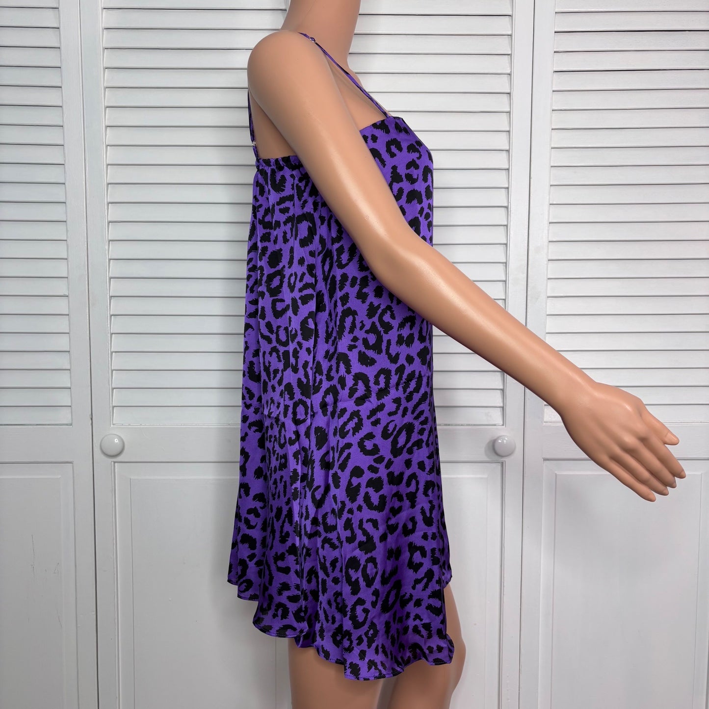 NEW BUDDY LOVE Sandra Swing Mini Dress in Purple Size Small
